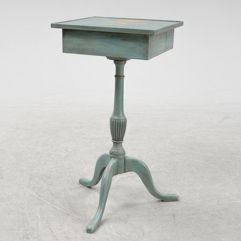 A painted late Gustavian style table with a drawer.