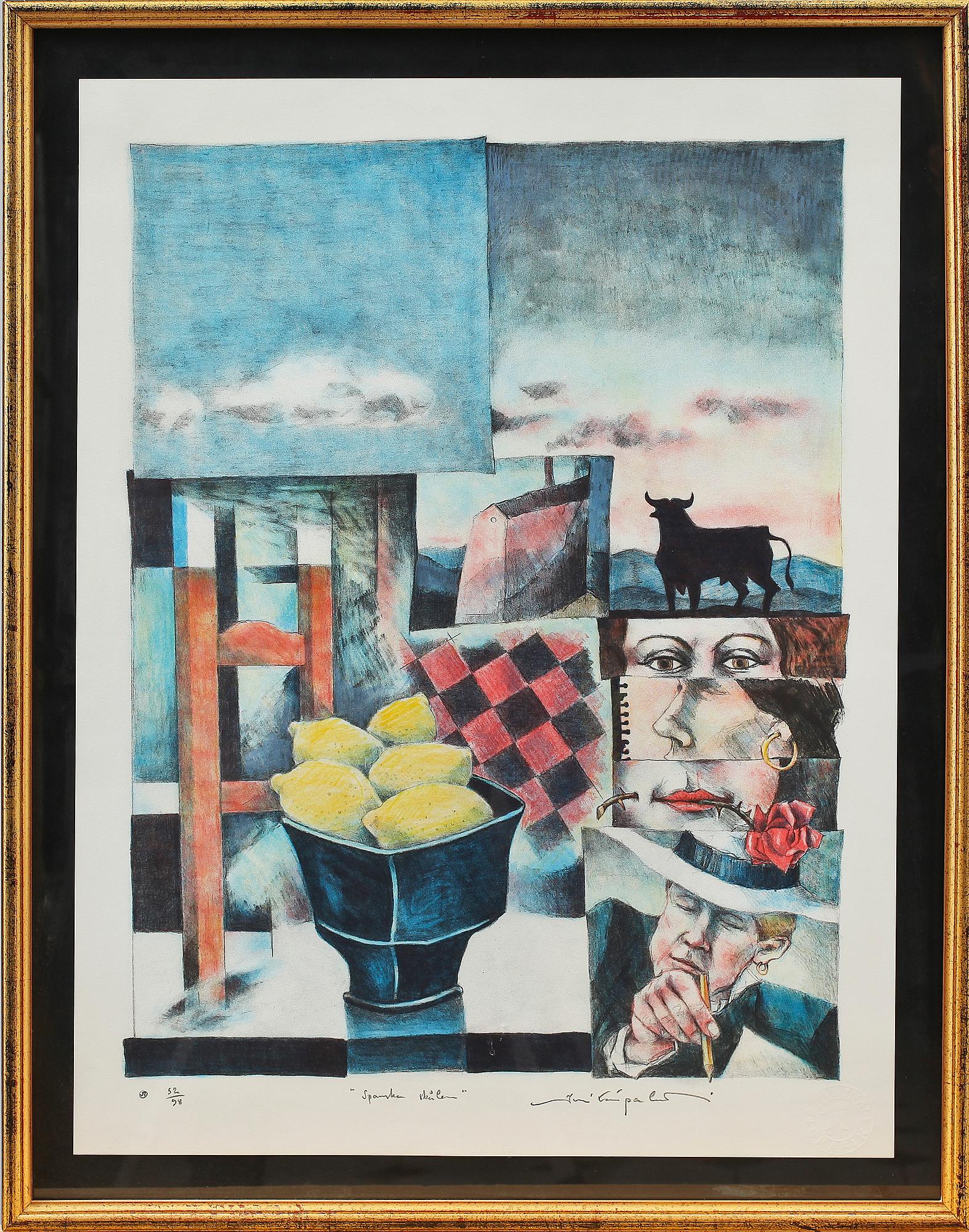 JUSSI TAIPALEENMÄKI, färglitografi, sign o numr 52/98.