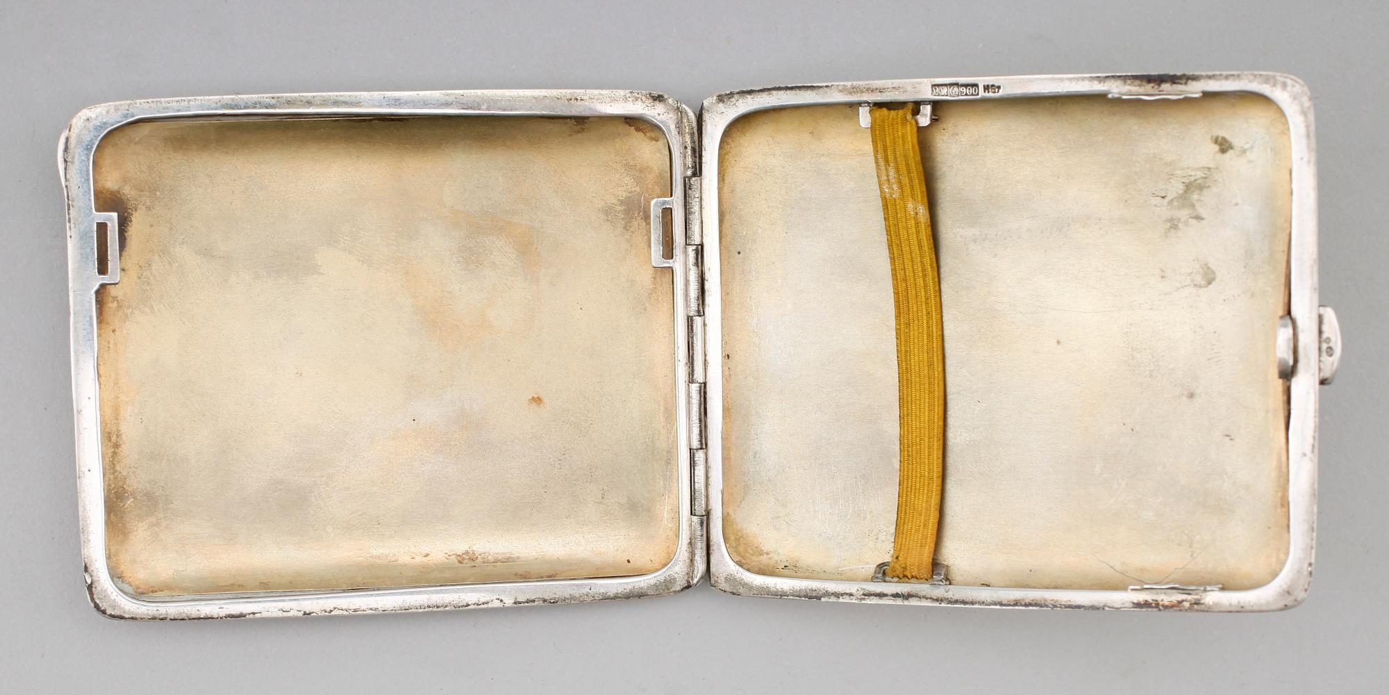 CIGARETTETUI, Louis Kuppenheim, Pforzheim, silver, Tyskland, omkring år 1900.