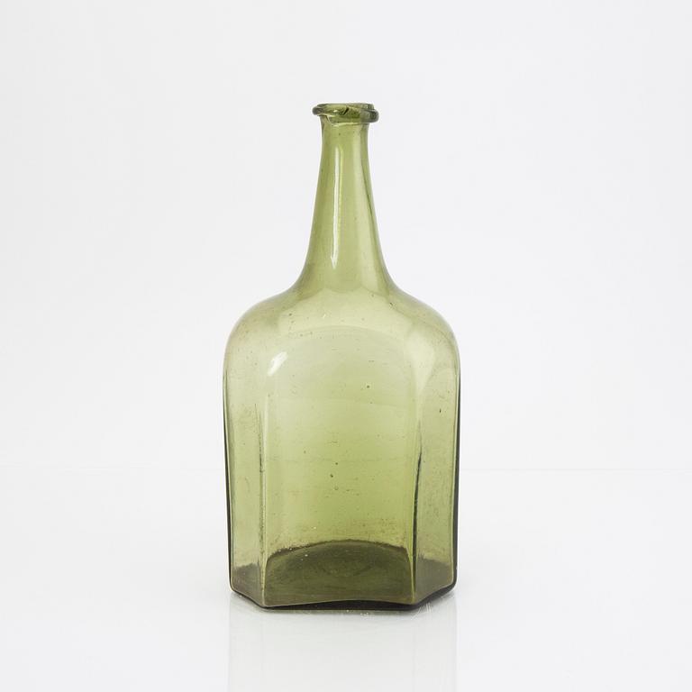A 18th century Henrisktorps glass flask.