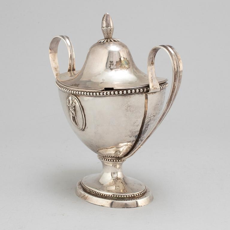 A late Gustavian silver sugar-bowl and cover, mark of PETTER JOHAN ZETTERLING, Linköping 1797.