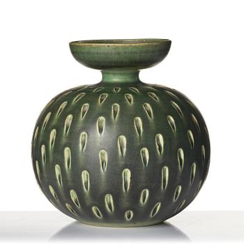 Stig Lindberg, a stoneware vase, Gustavsberg Studio 1960.