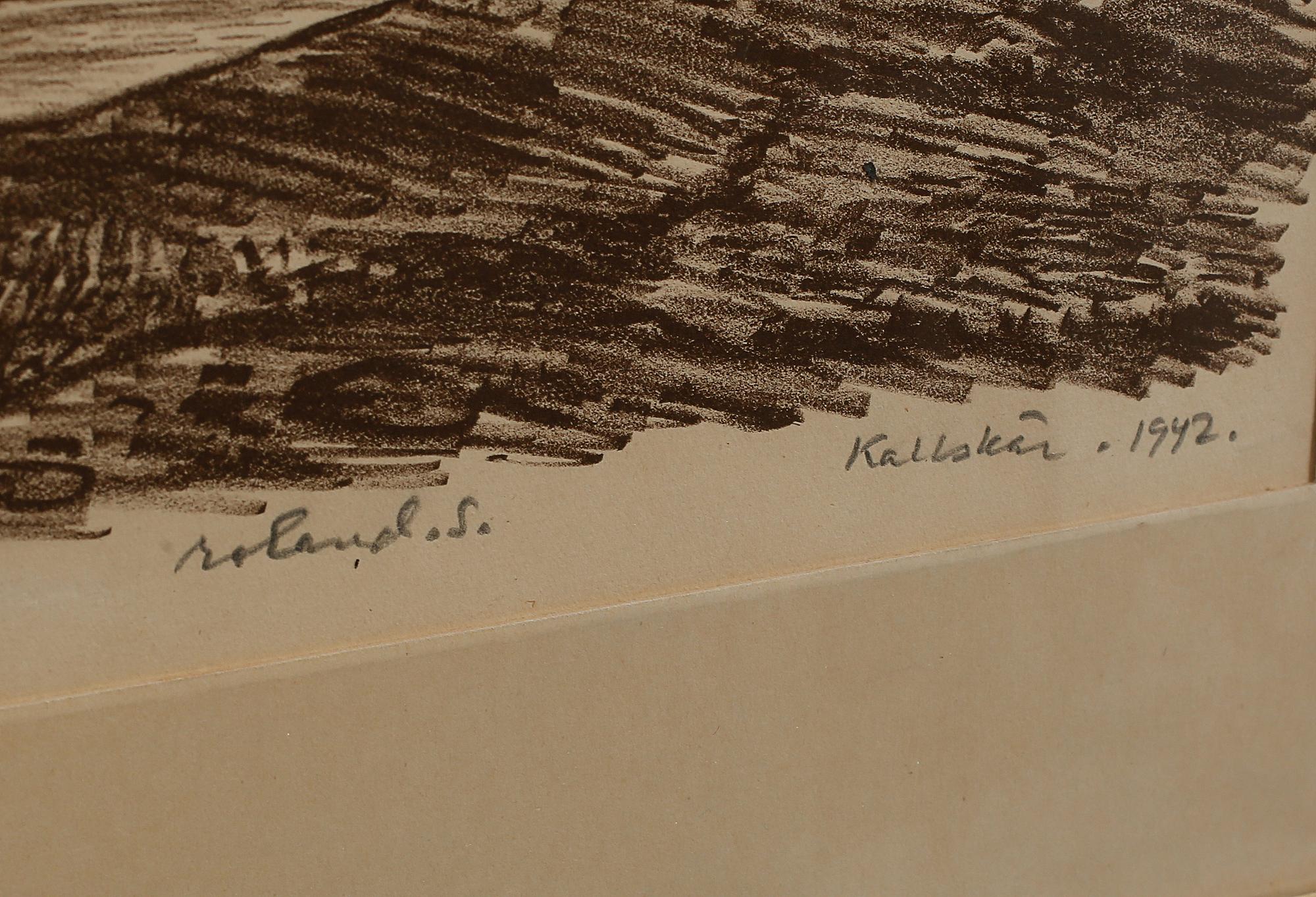 ROLAND SVENSSON, litografi, signerad och daterad 1942.