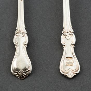 A set of twelve Swedish 19th century silver tea-spoons, mark of Gustaf Möllenborg, Stockholm 1852.