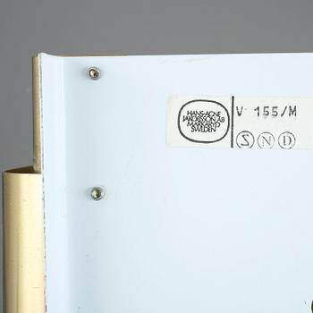 VÄGGLAMPA, mässing. Hans-Agne Jakobsson, Markaryd, 1960-70-tal.