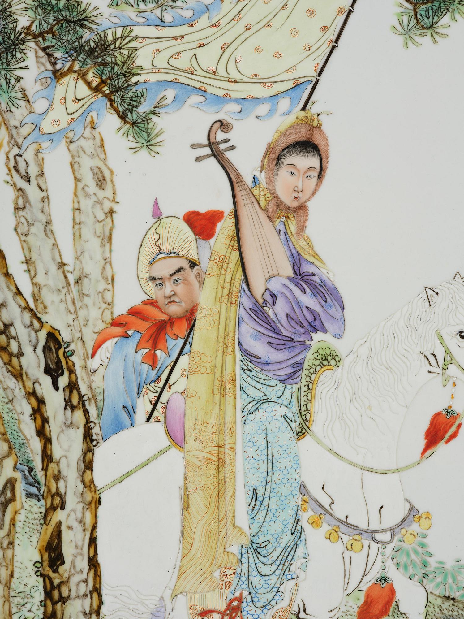 A group of four Chinese porcelain placques, Republic, early 20th century.