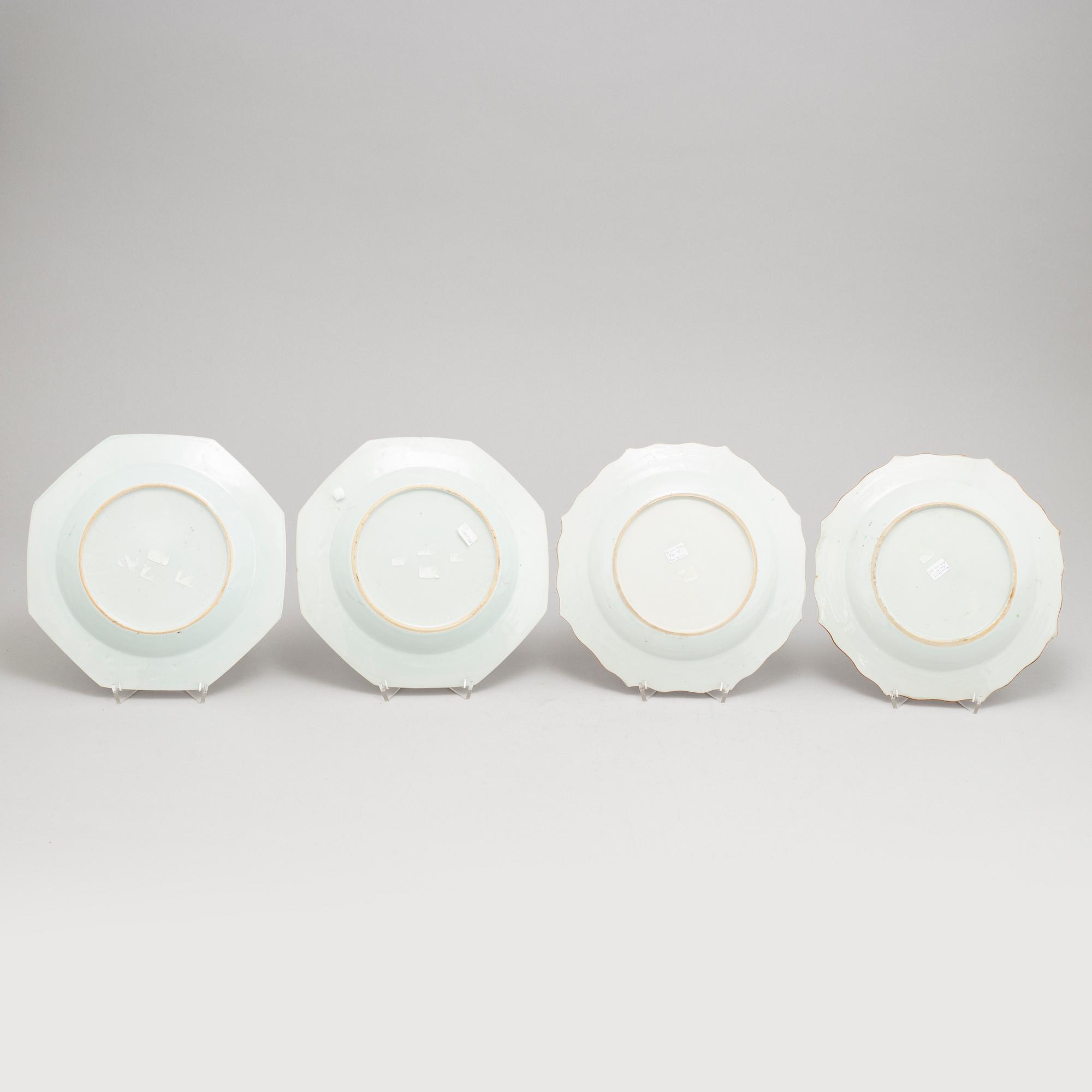 A set with four (2+2) dinner plates, Qing dynasty, Qianlong (1736-95).