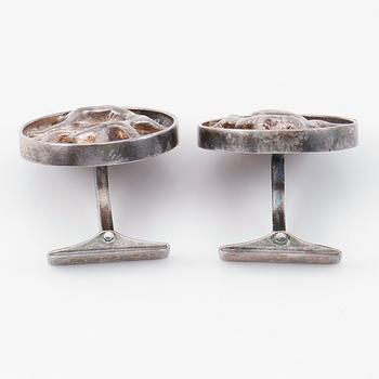 MANSCHETTKNAPPAR, 1 par, silver, Matti Hyväinen, Åbo, Finland, 1960-/70-tal.