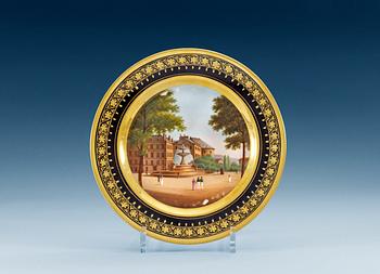 1372. A French Darte topografic dish depicting 'Chateau d'cau', 19th Century.