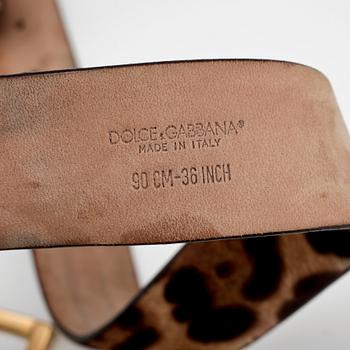 DOLCE & GABBANA, a leo printed pony hair belt.