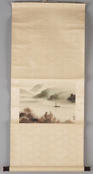 Two hanging scrolls of landscapes by Huang Huanwu (1906-1985), signed.