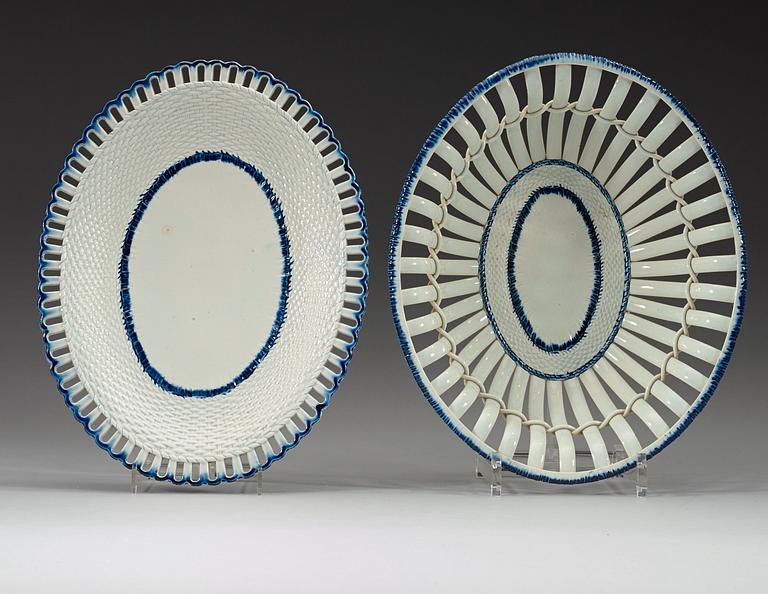 An English cream ware chesnut basket, early 19th Century.