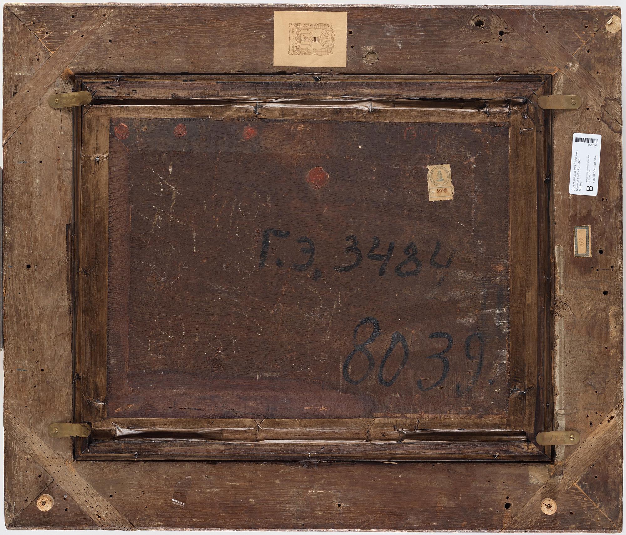 Adam Willaerts, ADAM WILLAERTS, oil on pabel, not signed.