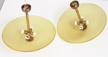 Swedish Modern, a pair of ceiling lamps, 1930s-40s.