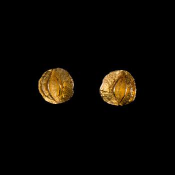 BJÖRN WECKSTRÖM, A PAIR OF EARRINGS, 14K gold, Lapponia 1971.