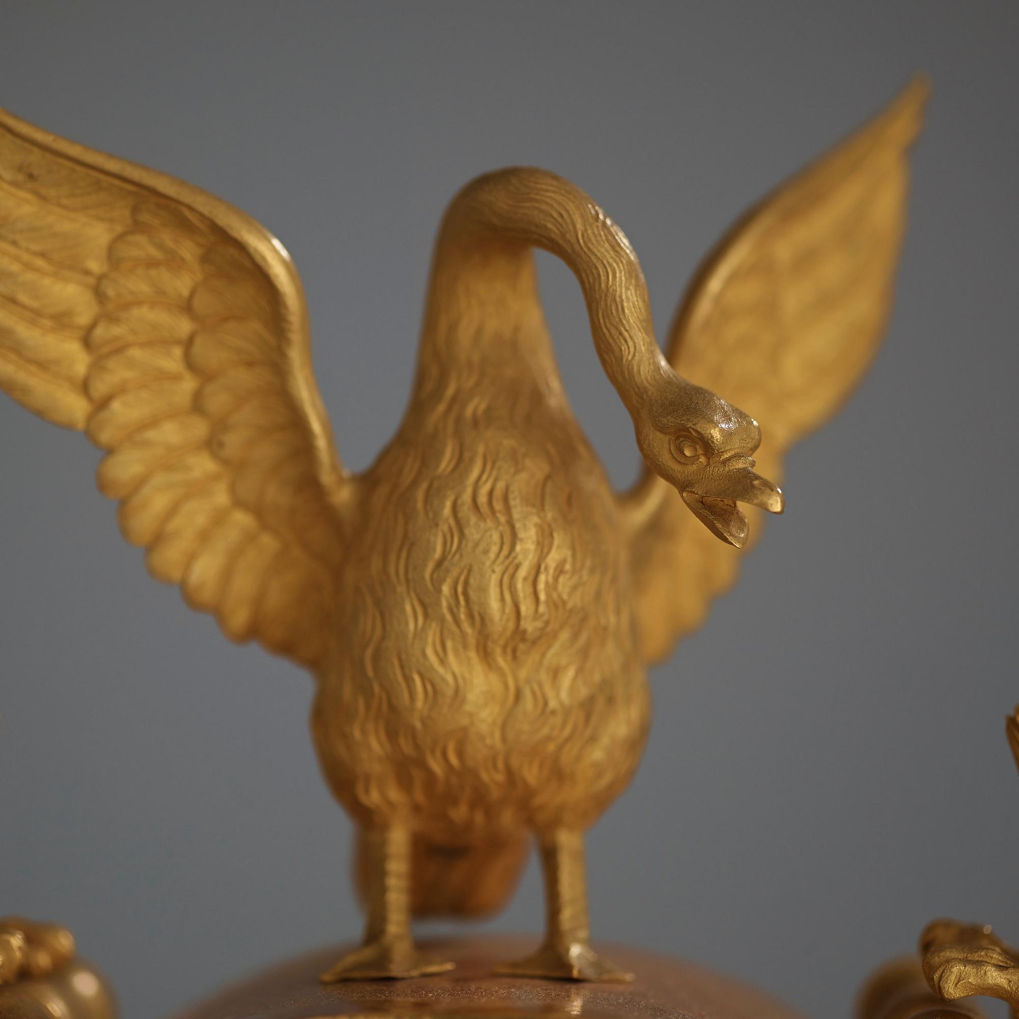 A Swedish Empire early 19th century mantel clock by J. E. Callerström, master 1817.