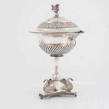 A Swedish silver Empire sugarbowl, mark of Anders Lundqvist, Stockholm 1820.