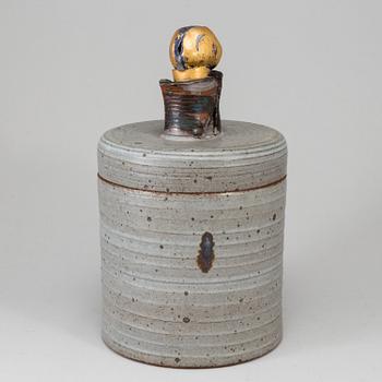 LISA LARSON, a lidded stoneware jar, Gustavsberg Studio.