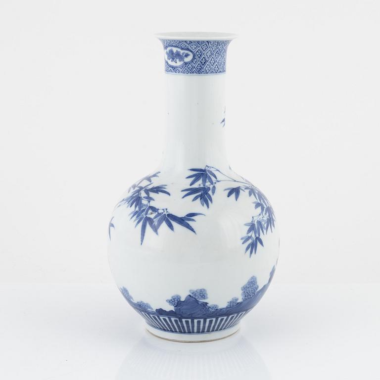 A Chinese blue and white vase, 20th Century.