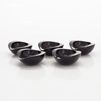 Kaj Franck, taidelasia, 5 kpl, "Kastanja", signeerattu K. Franck Nuutajärvi Notsjö -62.