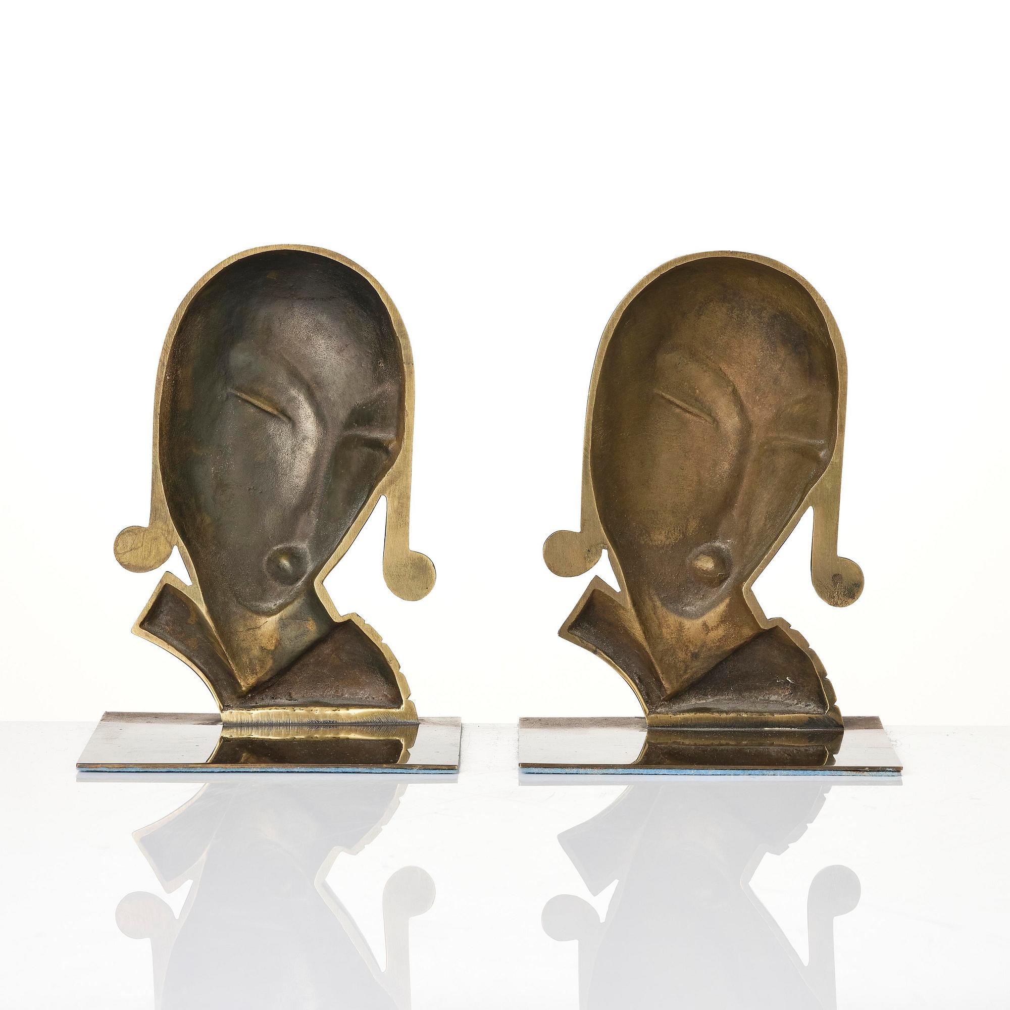 Carl-Einar Borgström, a pair of brass bookends model "840", Ystad-Metall.