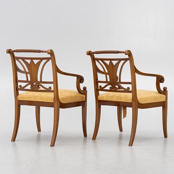 Karstolar, ett par, samt banketter, ett par, Karl Johan, 1800-talets första hälft.