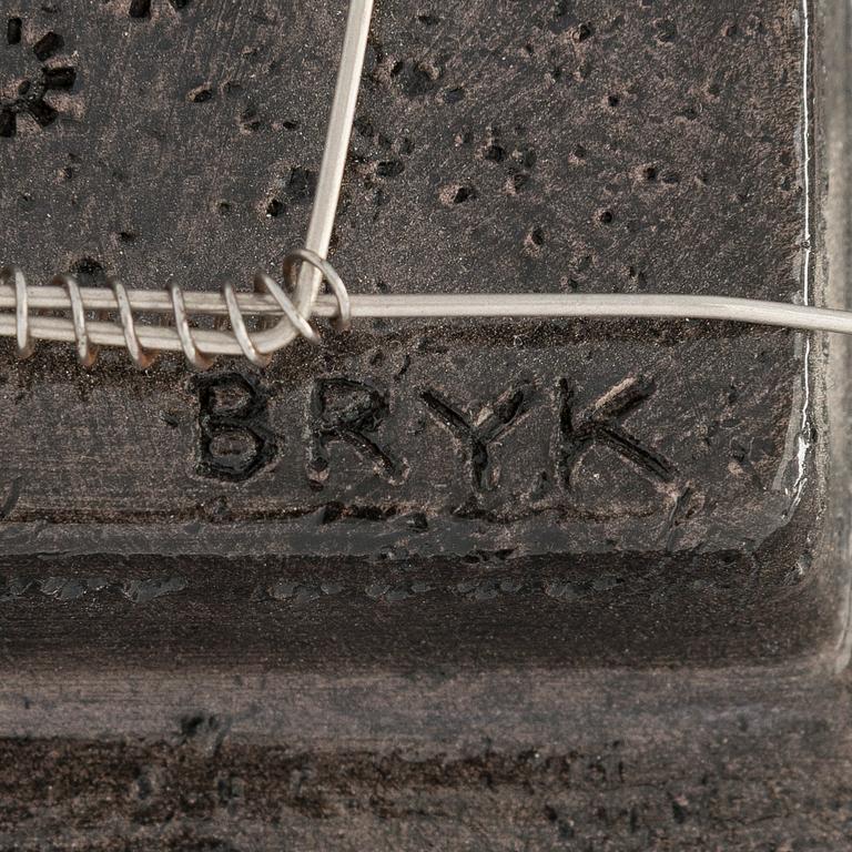 Rut Bryk, a stoneware wall relief, signed BRYK.