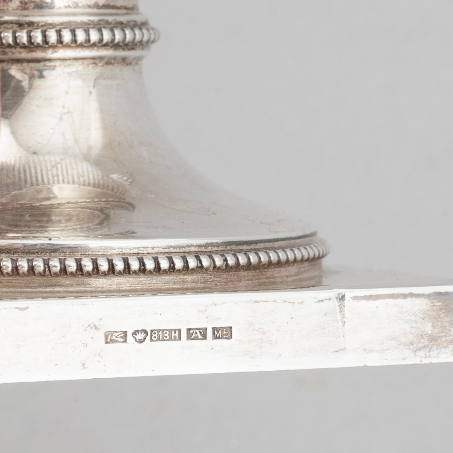 Kaffeservis, 3 delar, silver, gustaviansk stil, Suomen Kultasepät Oy, Åbo, Finland 1917.