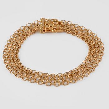 ARMBAND 18K, D Ekström, Falköping, 1981. Vikt 11,2 gram.