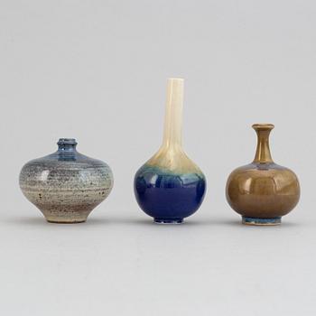 A set of seven stoneware vases, including Bertil Lundgren, Rörstrand, Klase Keramik, Gunnar Anderson and  Yngve Blixt.