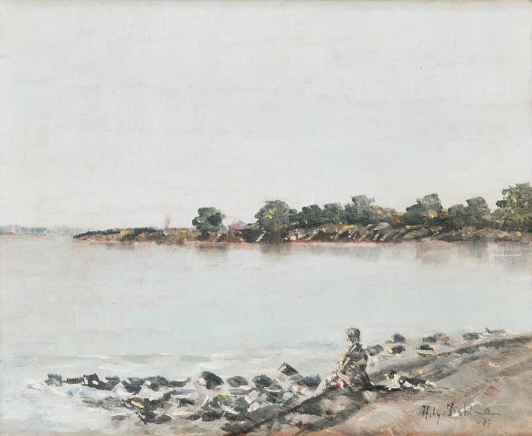 Helge Dahlman, olja på pannå, signerad och daterad -77.