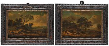 571. Jan Wynants (Wijnants), attributed to, Landscape with figure and dogs / Landscape with cattle and shepherds.