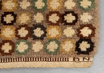 Barbro Nilsson, a carpet, 'Krabban, grå', knotted pile, ca 256 x 190 cm, signed AB MMF BN.
