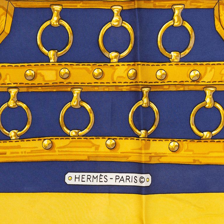 Hermès, an 'Aux Champs' silk scarf.