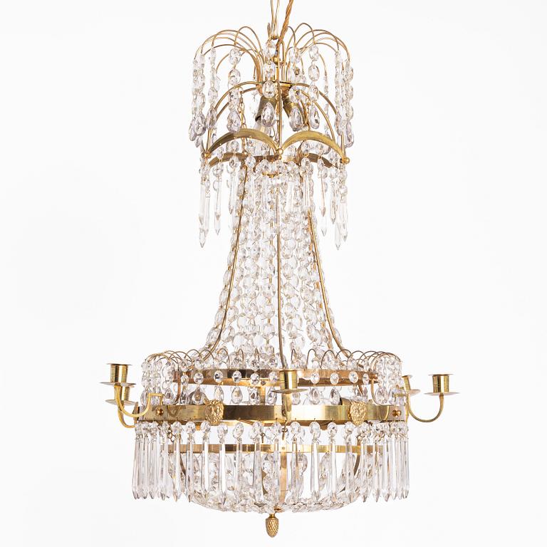 A Gustavian style chandelier, first half of the 20th Century.