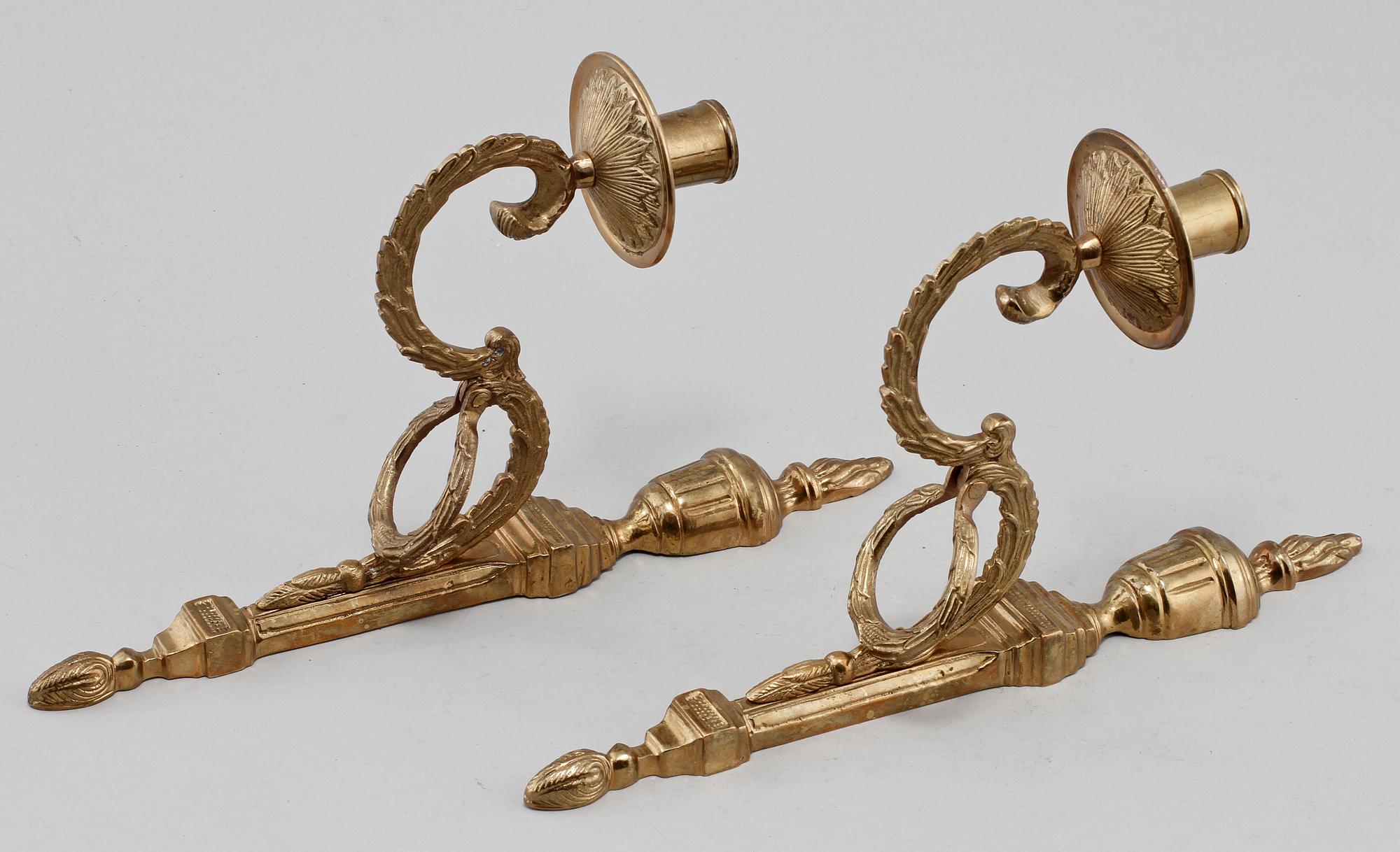 VÄGGAPPLIQUER, ett par, mässing, "Törne", ur IKEA:s 1700-talskollektion, 1900-talets fjärde kvartal.