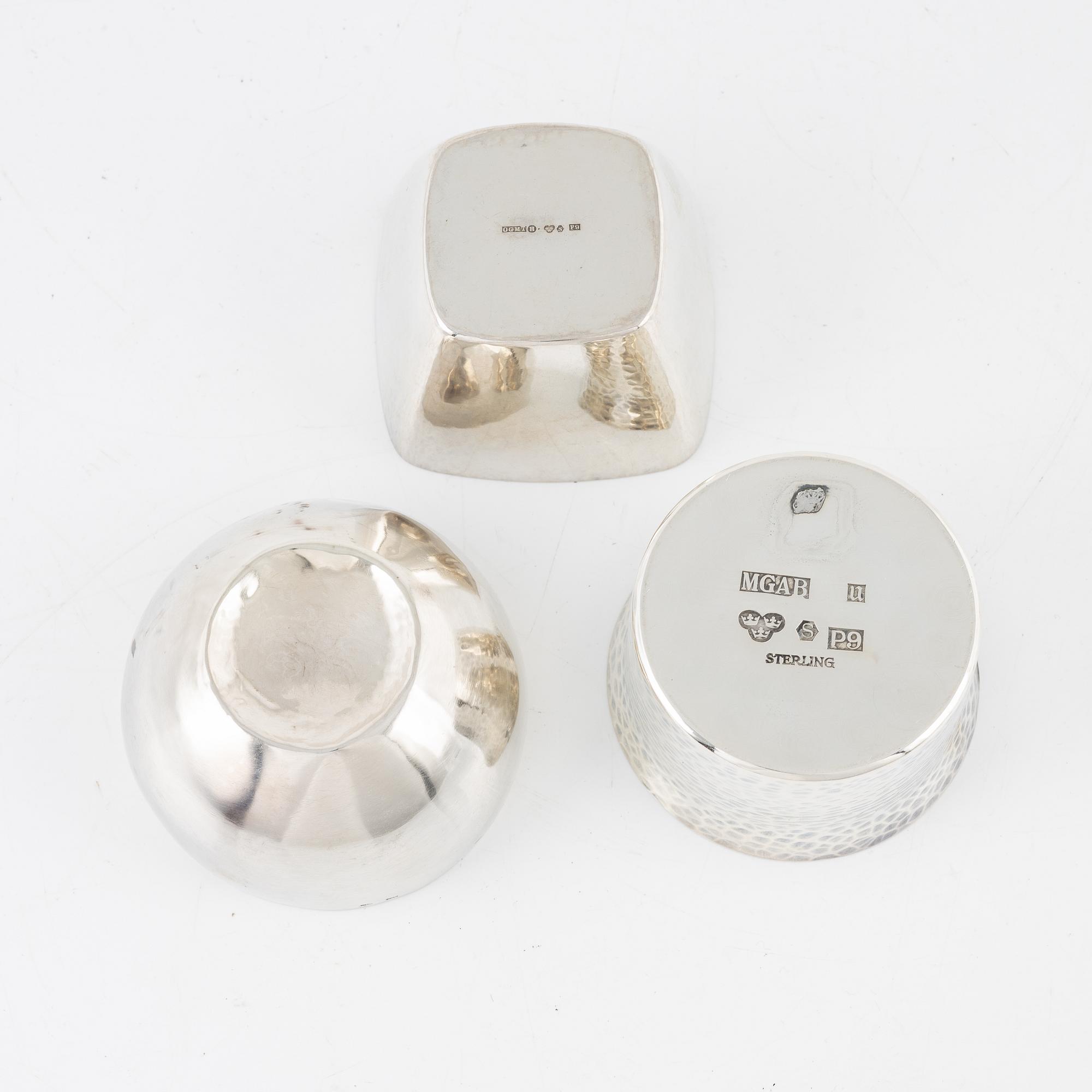Five silver bowls, Sweden, 1957-1968.