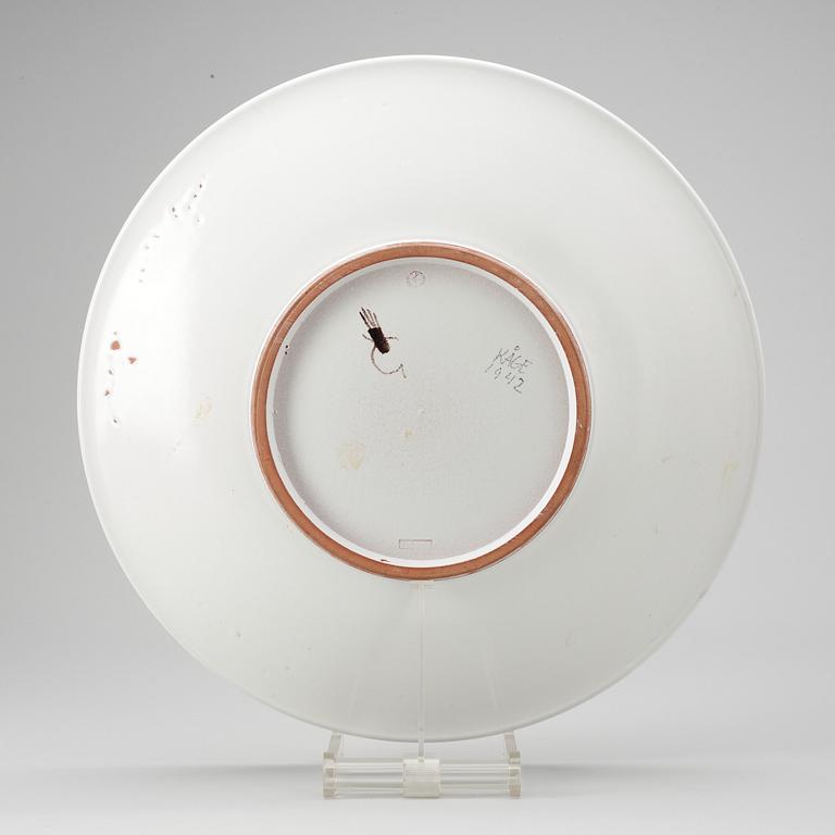 A Wilhelm Kåge faience dish, Gustavsberg Studio 1948.