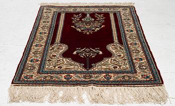 Carpet, Hereke, silk, approx. 98 x 63 cm.