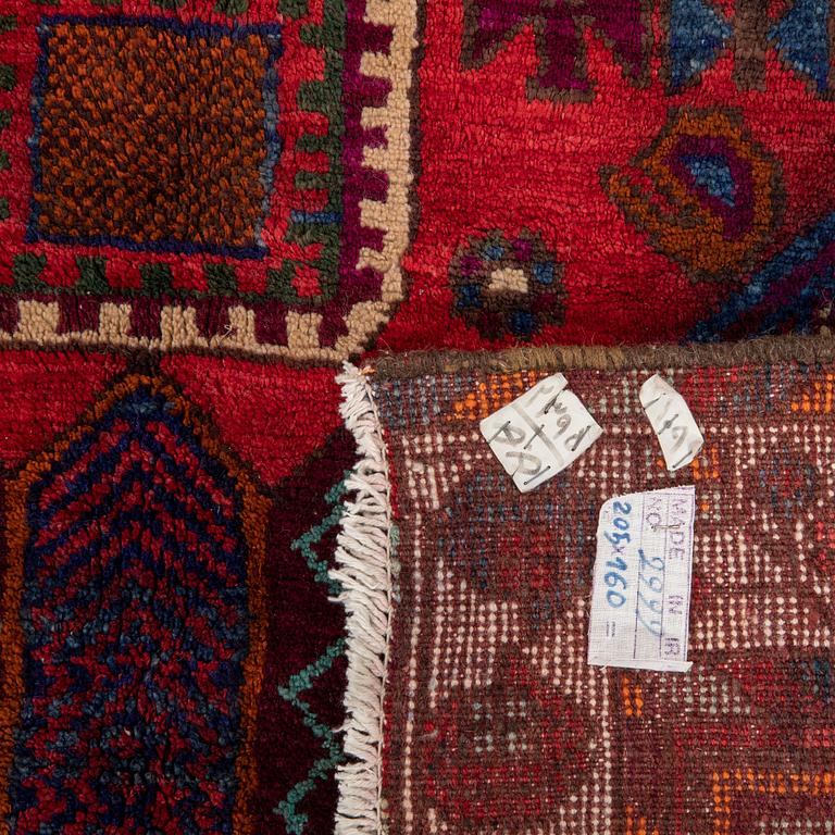 Afshar rug, old, approximately 205x160 cm.