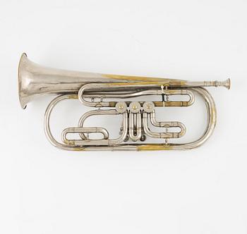 A brass Horn, Bruno Klemm, 20th Century.