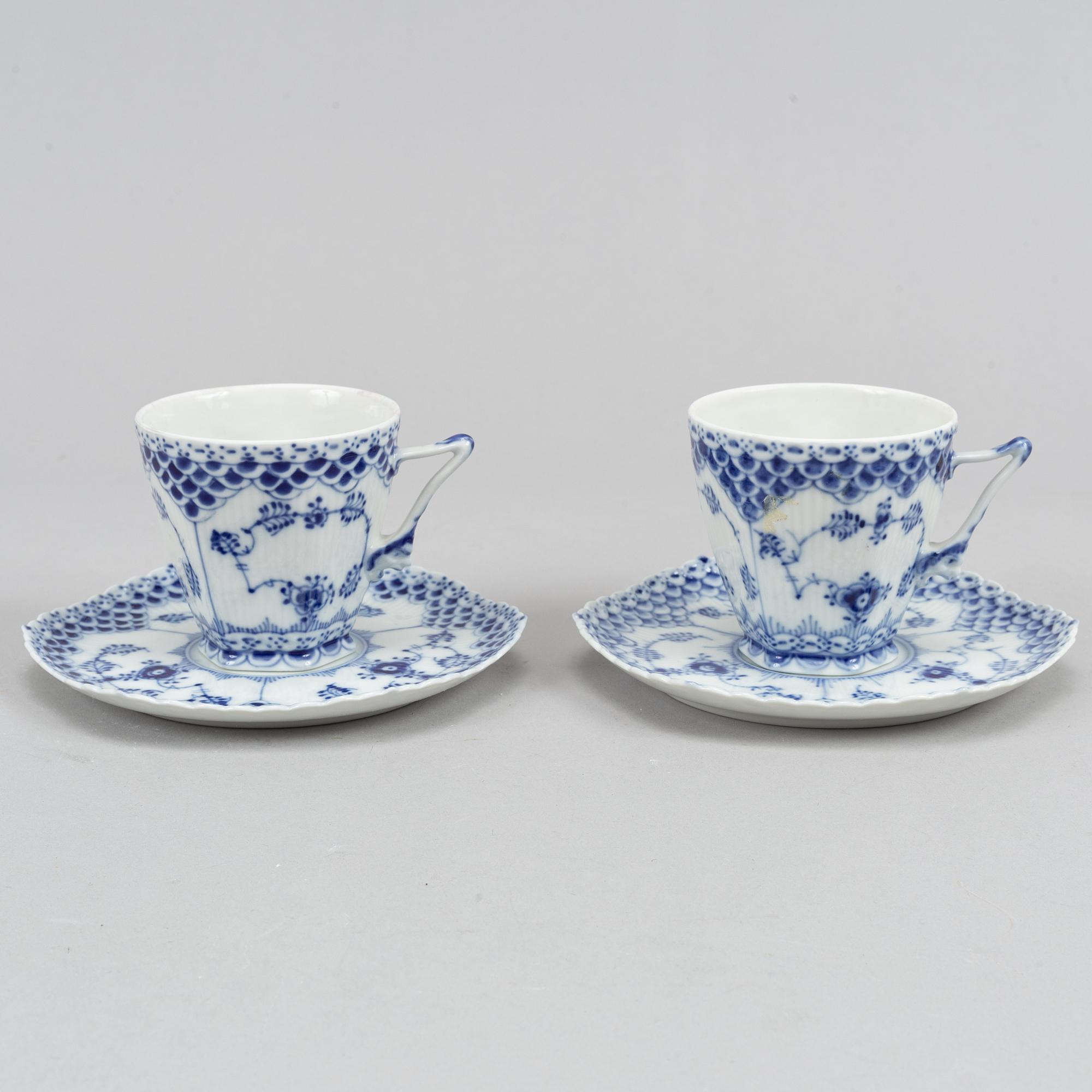 14 pieces coffe cups and saucer, Royal Copenhagen. Denmark.