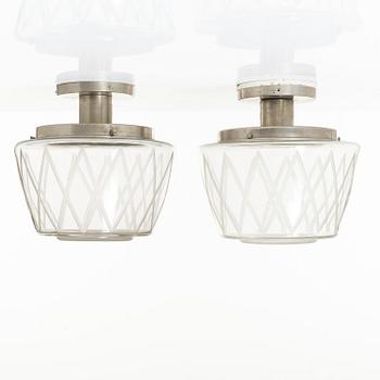 Harald Notini, taklampor, ett par, modell 11197, Arvid Böhlmarks Lampfabrik, Stockholm, 1940-tal.