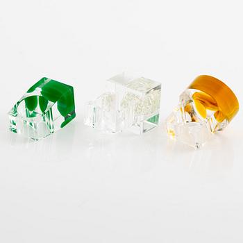 Siv Lagerström, three acrylic rings, 1970s.