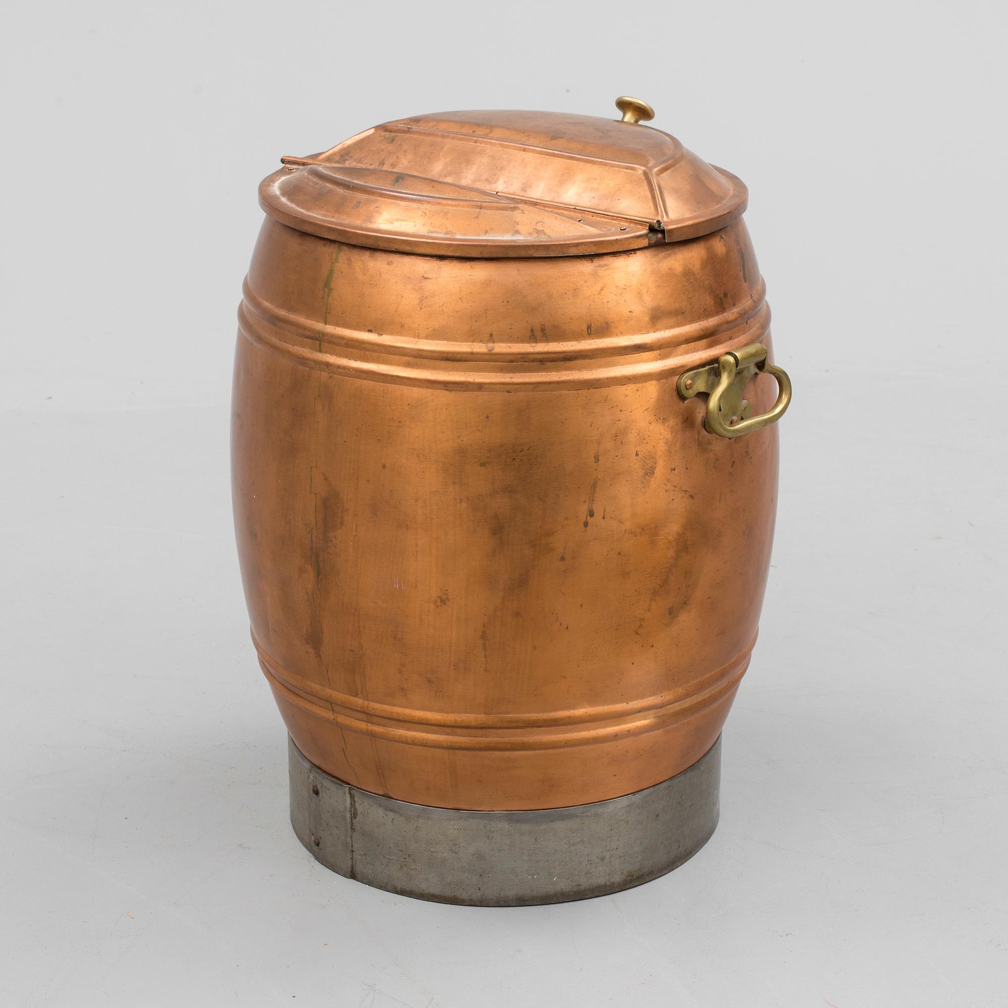 VATTENTUNNA / VATTENSÅ, förtennat koppar, 1800-tal.