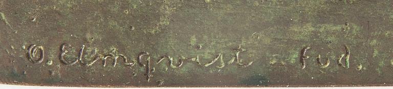 Hugo Elmqvist, skulptur brons signerad.