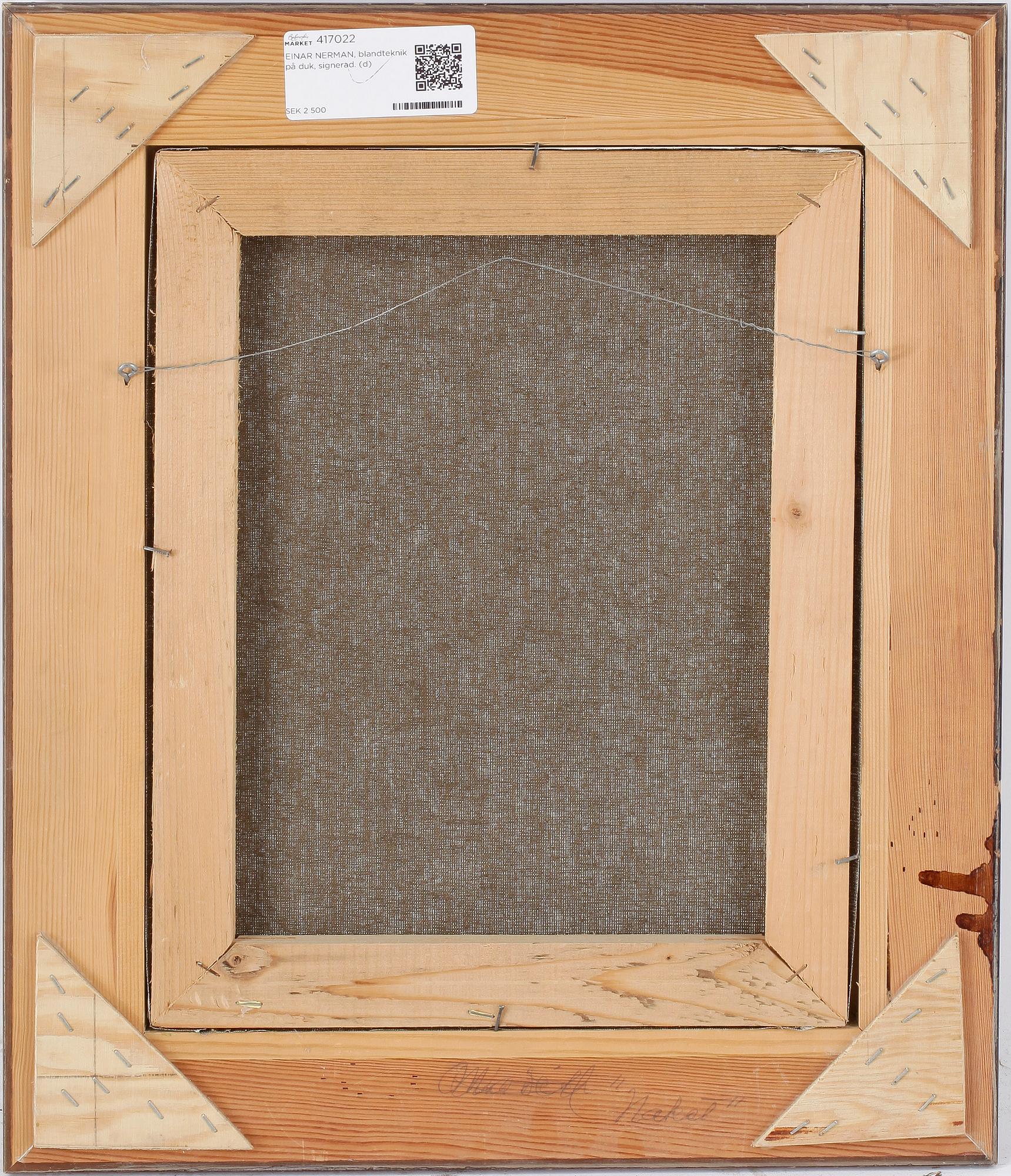 EINAR NERMAN, blandteknik på duk, signerad.