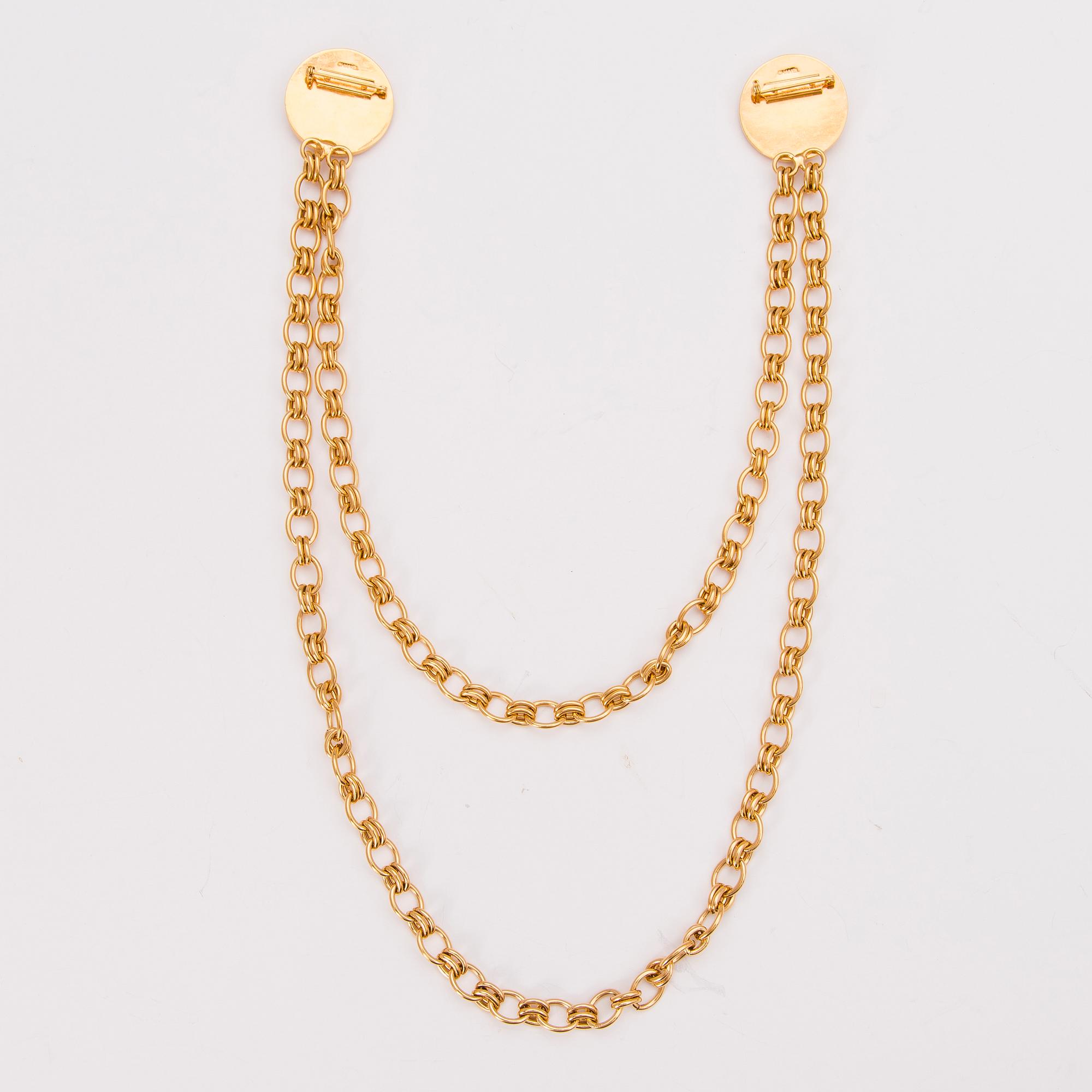 CHANEL, Vintage Double Chain Brooch.