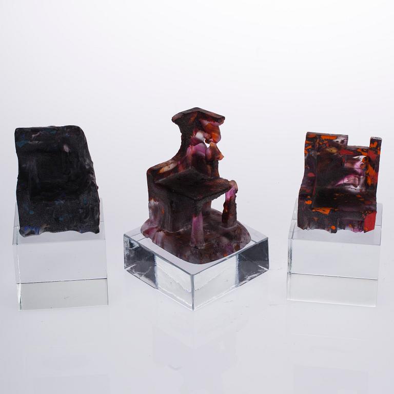TARU SYRJÄNEN, glasskulptur, 3 st.