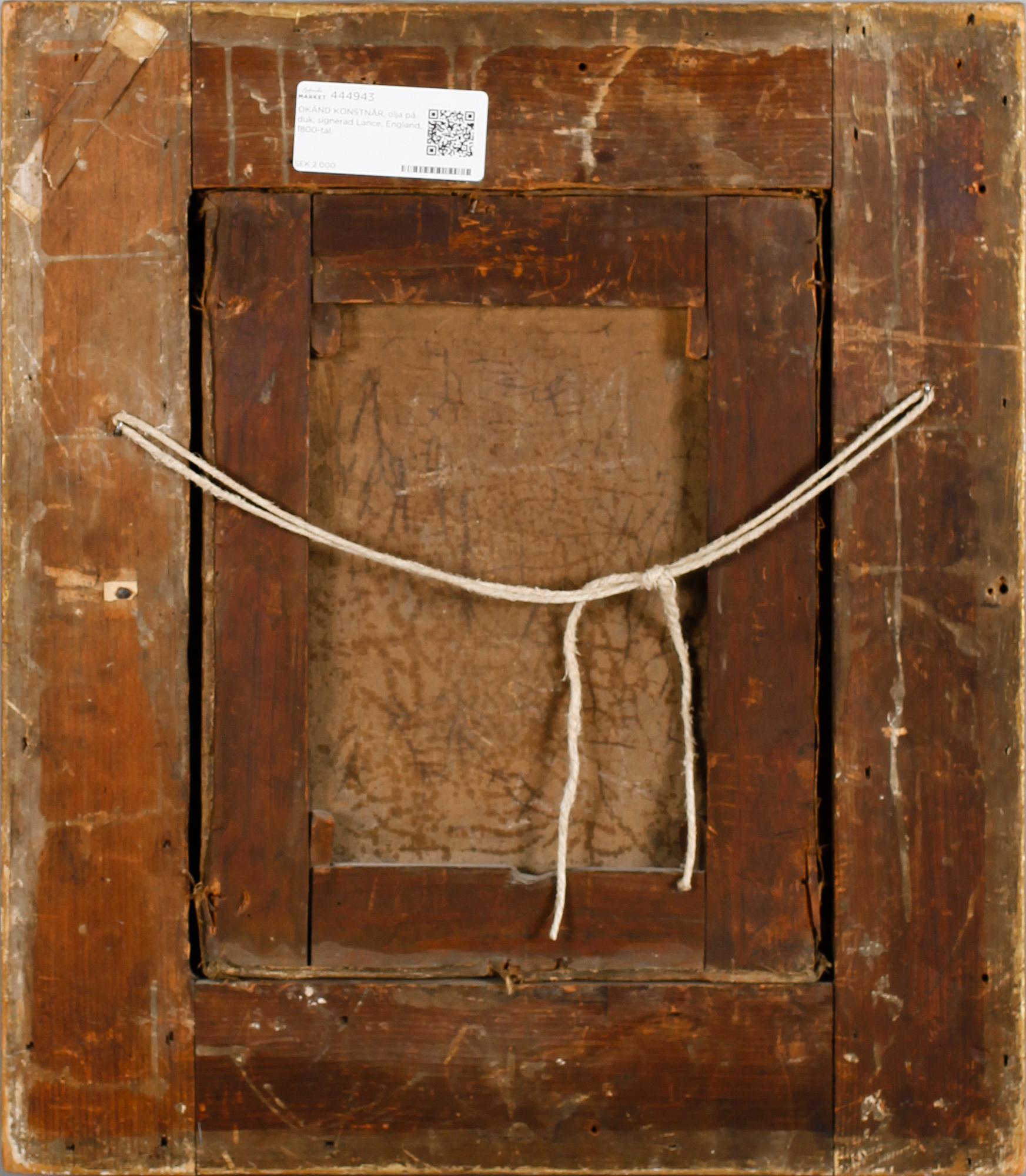 OKÄND KONSTNÄR, olja på duk, signerad Lance, England, 1800-tal.